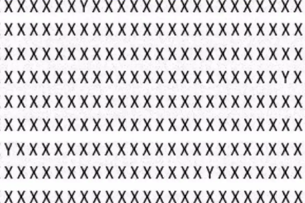 چالش هیجان‌انگیز: آیا می‌توانید ۴ وای «y» را بین ایکس‌ها «x» در کمتر از ۵ ثانیه پیدا کنید؟