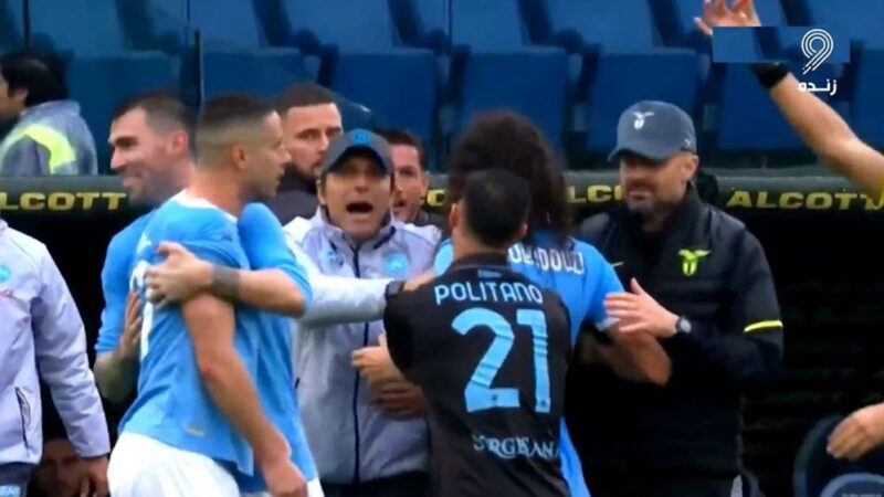 درگیری شدید میان بازیکنان ناپولی و لاتزیو و اخراج دو بازیکن