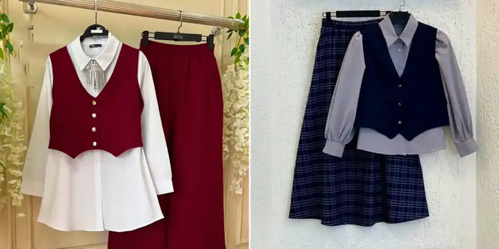 ۱۵ استایل زنانه و جذاب با جلیقه و پیراهن که سلیقه خوبتان را به رخ می‌کشند