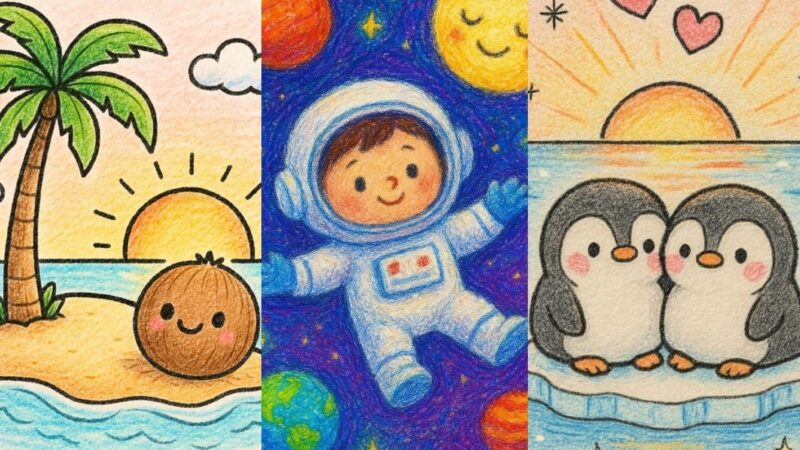 نقاشی فانتزی کودکانه | ۱۵۰ ایده نقاشی و کاربرگ فانتزی خفن رنگی