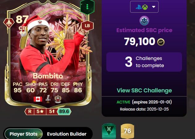 FC26؛ مهلت تکمیل اس بی سی بومبیتو امشب به پایان میرسه