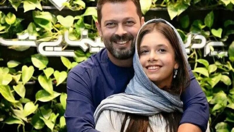 عکس| پژمان بازغی و دخترش نفس خانم در کودکی