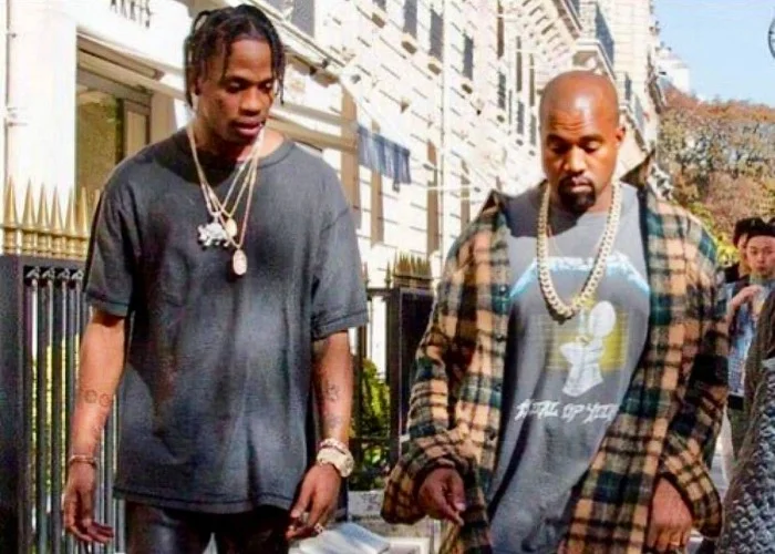 تراویس اسکات در کنار کانیه وست