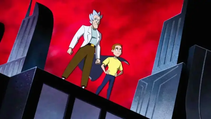 سفر به دنیای ریک و مورتی با حال‌وهوای بتمن؛ بازسازی نوستالژیک تیتراژ انیمیشن کلاسیک