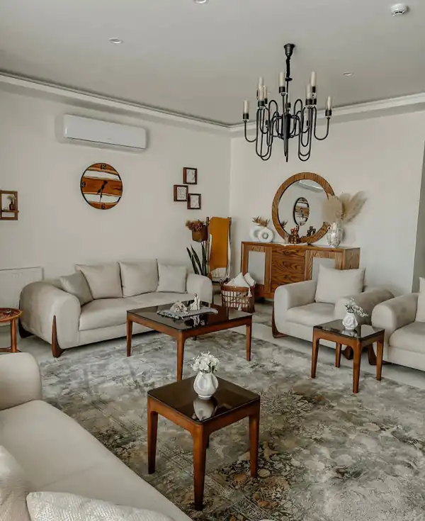 انواع چیدمان مبل برای پذیرایی مربع