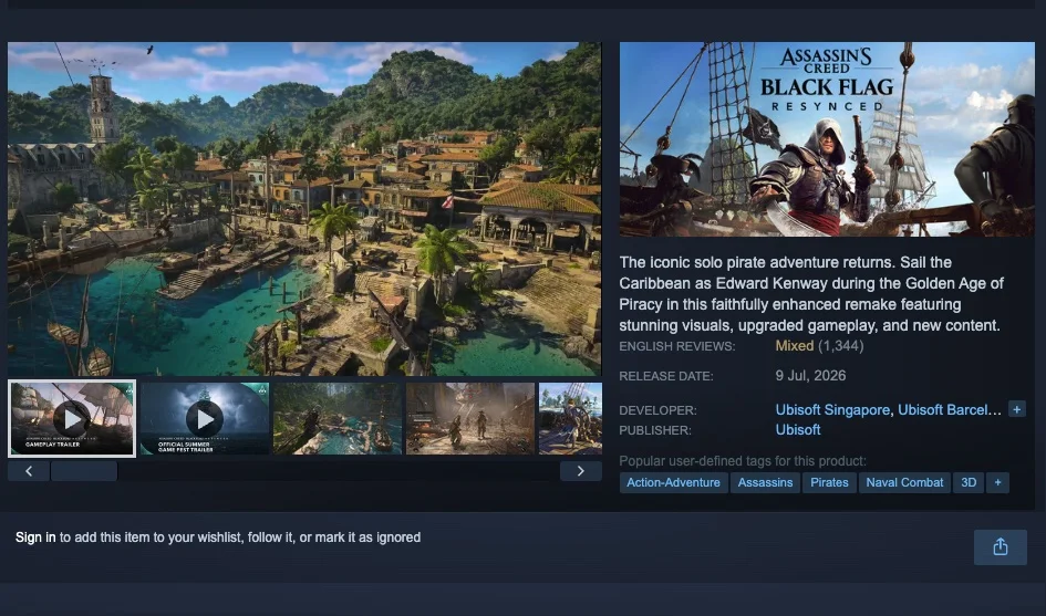 Assassins Creed Black Flag Resynced